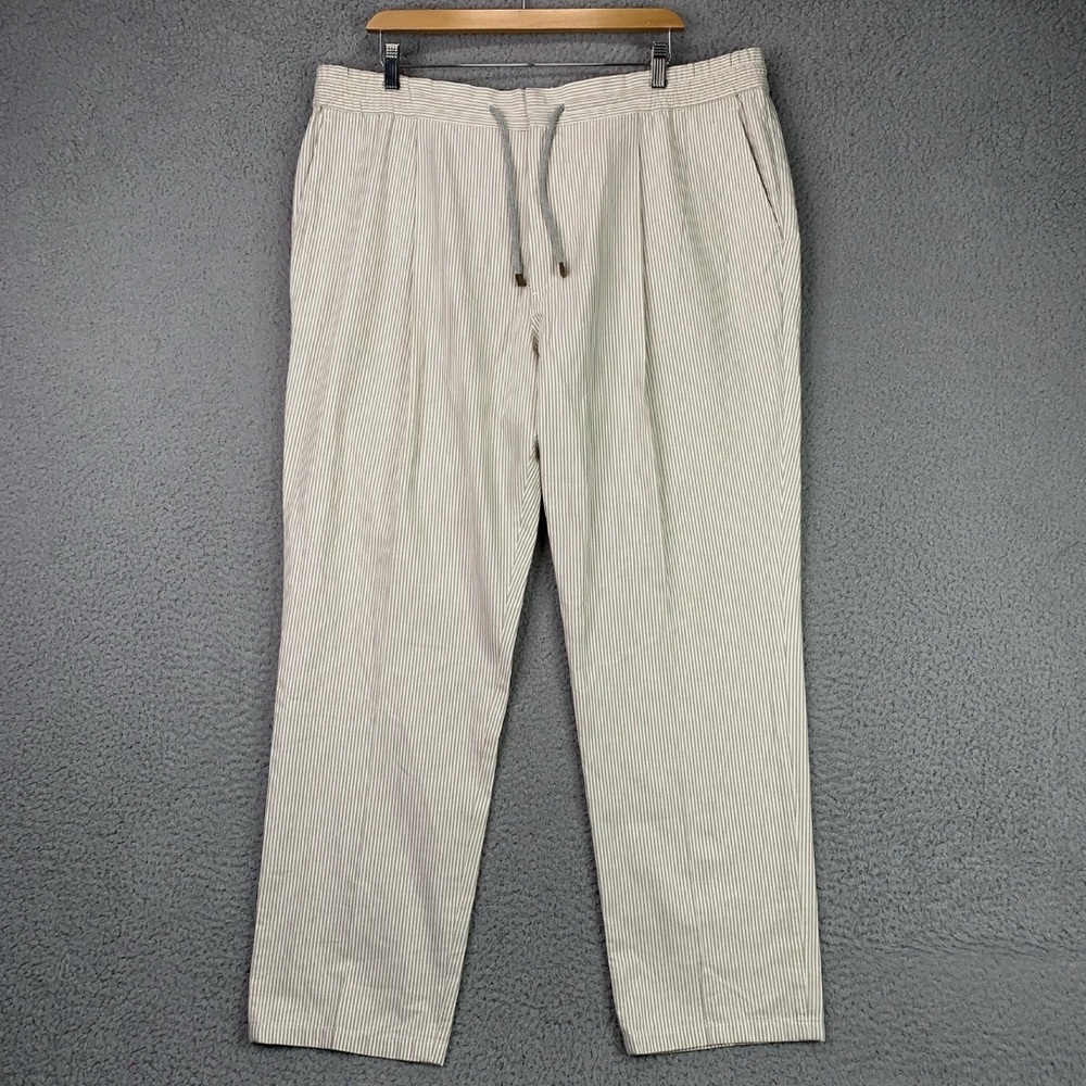 Brunello Cucinelli Cream Striped Drawstring pants !
